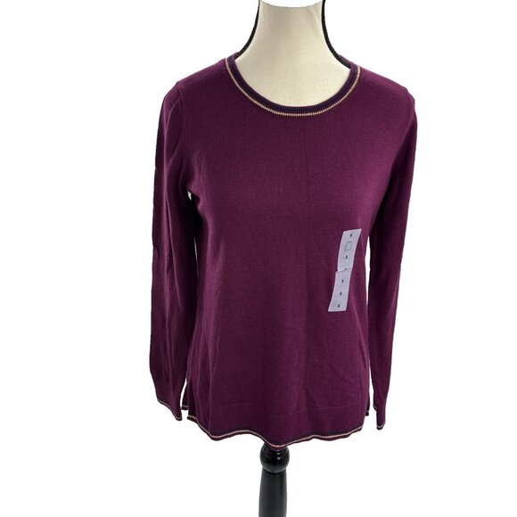 Old Navy Womens Size S Purple Sweater Long Sleeve Crew Neck Pullover Knit Top - Picture 1 of 6
